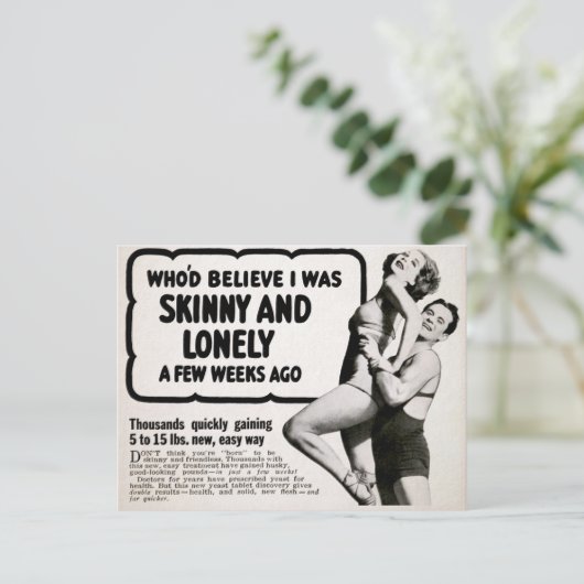 ヴィンテージスキニーと孤独な広告はがき ポストカード (スタンド正面)