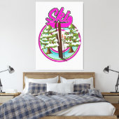 ヴィンテージスキピンロゴ キャンバスプリント (インサイチュ (寝室))