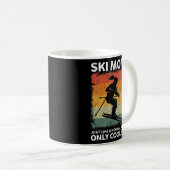 ヴィンテージスキーのお母さん普通のお母さんクールのみ コーヒーマグカップ (正面右)