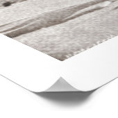 ヴィンテージスキーアイアンゲ、木製スキー、独身のポール ポスター (角)