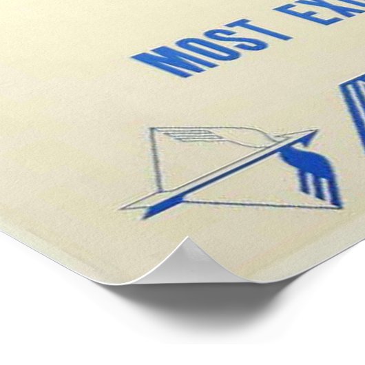 ヴィンテージスキーイタリアアリタリアエアライン ポスター (角)