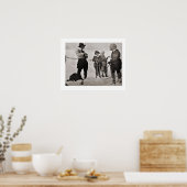 ヴィンテージスキーイメージ素晴らし、スキー衣服 ポスター (キッチン)