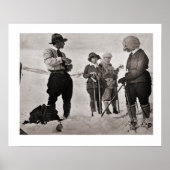 ヴィンテージスキーイメージ素晴らし、スキー衣服 ポスター (正面)