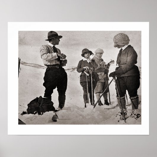 ヴィンテージスキーイメージ素晴らし、スキー衣服 ポスター (正面)