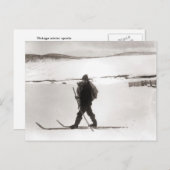 ヴィンテージスキーイメージ、クロスカントリースキー ポストカード (正面/裏面)