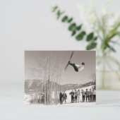 ヴィンテージスキーイメージ、スキーのトリック ポストカード (スタンド正面)