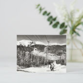 ヴィンテージスキーイメージ、スキーリフト ポストカード (スタンド正面)