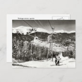 ヴィンテージスキーイメージ、スキーリフト ポストカード (正面/裏面)