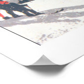 ヴィンテージスキーイメージ、スキー準備完了 ポスター (角)