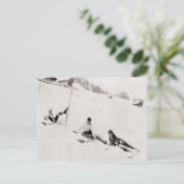 ヴィンテージスキーイメージ、タンブリング ポストカード (スタンド正面)