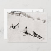 ヴィンテージスキーイメージ、タンブリング ポストカード (正面/裏面)