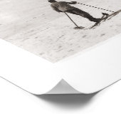 ヴィンテージスキーイメージ、ピストのスキーヤー ポスター (角)