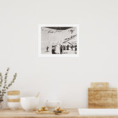 ヴィンテージスキーイメージ、ピストのスキーヤー ポスター (キッチン)