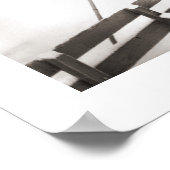 ヴィンテージスキーイメージ、ピスト上のファッション ポスター (角)