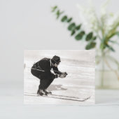 ヴィンテージスキーイメージ、フィニッシュのレース ポストカード (スタンド正面)