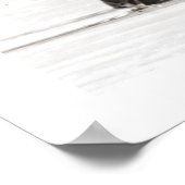 ヴィンテージスキーイメージ、滑走下り坂 ポスター (角)