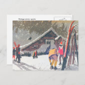 ヴィンテージスキーイメージ、競合に対応 ポストカード (正面/裏面)