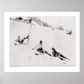 ヴィンテージスキーイメージ、雪のおもしろい ポスター (正面)