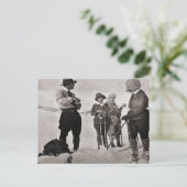 ヴィンテージスキーイメージ、魚座に着付け ポストカード (スタンド正面)