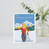 ヴィンテージスキーカナダブリティッシュコロンビア ポストカード (スタンド正面)