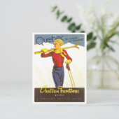 ヴィンテージスキーケベックカナダシャトーフロンテナック ポストカード (スタンド正面)