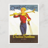 ヴィンテージスキーケベックカナダシャトーフロンテナック ポストカード (正面)