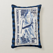 ヴィンテージスキーシャモニーモンブランポストスタンプ アクセントクッション (正面(垂直))