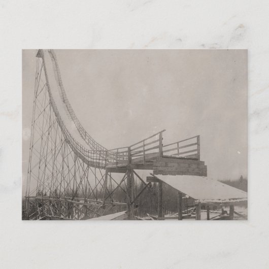 ヴィンテージスキージャンプの安全性! ポストカード (正面)