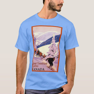 ヴィンテージスキーデザインモントランブラントケベックカナダ Tシャツ