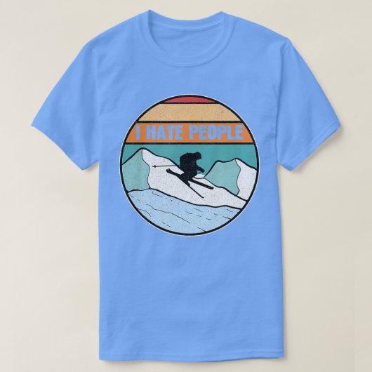 ヴィンテージスキーバックカントリースキーアスキーレトロエレメーク Tシャツ (デザイン正面)