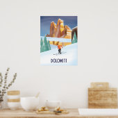 ヴィンテージスキーポスタートレンティーノアルトアディゲ ポスター (キッチン)