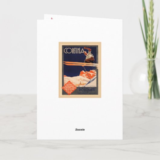 ヴィンテージスキーポスター,イタリア,スキーコルティナ シーズンカード (裏面)