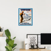 ヴィンテージスキーポスター、イタリア、ドロミートコルティナ ポスター (ホームオフィス)