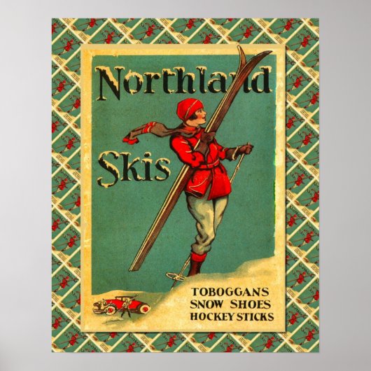 ヴィンテージスキーポスター、スキー機器ニューシャテル ポスター (正面)