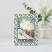 ヴィンテージスキーポスター、フランス、サンピエール・ド・シャルトレウス ポストカード (スタンド正面)