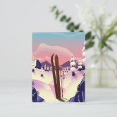 ヴィンテージスキーポスター ポストカード (スタンド正面)