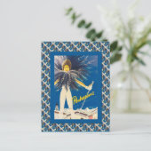 ヴィンテージスキーポスター、ポントレシーナ ポストカード (スタンド正面)