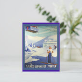 ヴィンテージスキーポスター、Czeuchoslavakia ポストカード (スタンド正面)