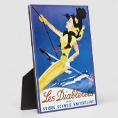 ヴィンテージスキーポスター、Les Diablerets、スイス フォトプラーク (側面)