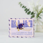 ヴィンテージスキーポスター、The Catamount Trail ポストカード (スタンド正面)