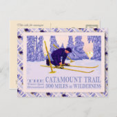 ヴィンテージスキーポスター、The Catamount Trail ポストカード (正面/裏面)