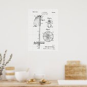 ヴィンテージスキーポール特許 ポスター (キッチン)