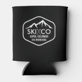 ヴィンテージスキーマウンテン《植物》アスペンCOカスタムビール 缶クーラー (正面)