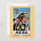 ヴィンテージスキーメラValsesia旅行イタリアンポスター ポストカード (正面/裏面)