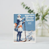 ヴィンテージスキーモントリオールカナダウィンタースポーツ ポストカード (スタンド正面)