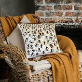 ヴィンテージスキーヤーアート、冬の風景画 クッション