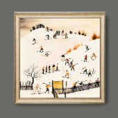 ヴィンテージスキーヤーアート、冬の風景画 ポスター