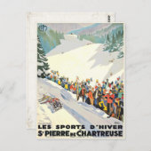 ヴィンテージスキーリゾートハガキ – スイス ポストカード (正面/裏面)