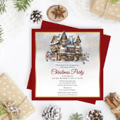 ヴィンテージスキーロッジとくるみ割り人形のクリスマス パーティー 招待状