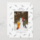 ヴィンテージスキー写真ホリデーカード シーズンカード (正面/裏面)